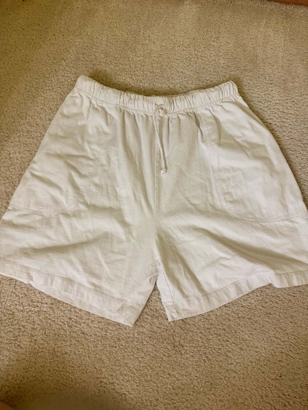 Cherokee Shorts Size L White 100% Cotton Drawstring Elastic Waist